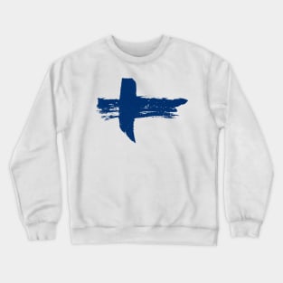 Finland Flag - Scandinavian Cross - Pencil Strokes Crewneck Sweatshirt